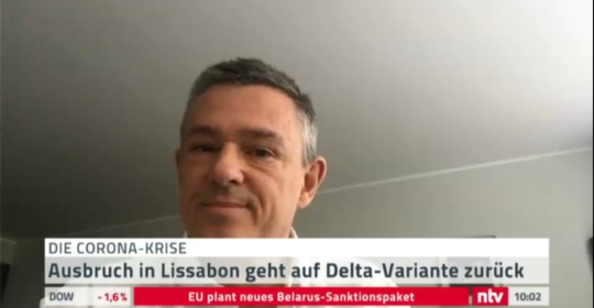 Dr. Franzreb als deutscher Arzt in Lissabon zur COVID Pandemie im deutschen Fernsehen interviewt